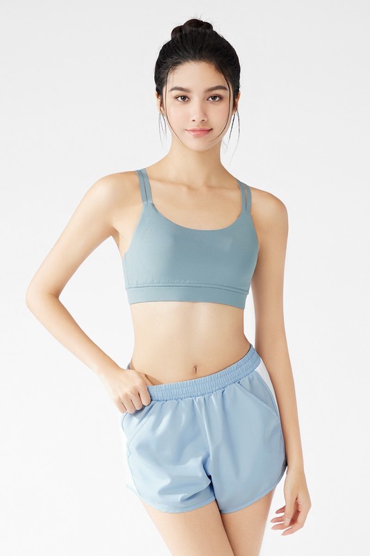 運動中度支撐交叉細肩帶Bra背心-女