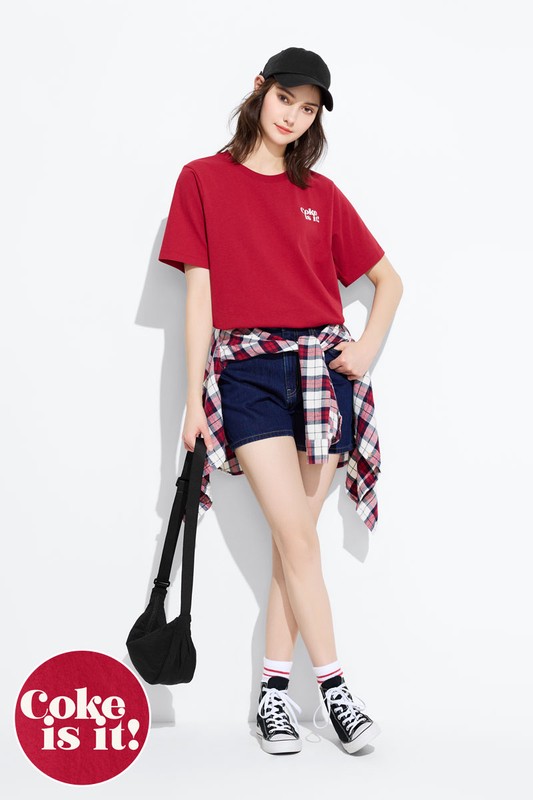 可口可樂寬版印花T恤-13-女