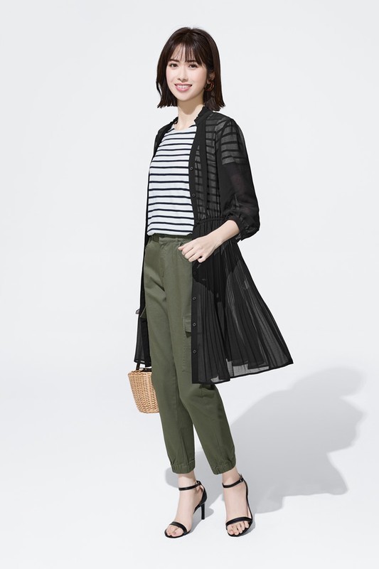 竹節棉條紋短袖T恤-女