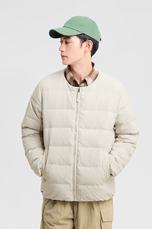 極暖羽絨無領外套-男