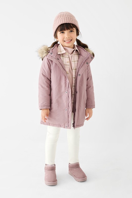 極暖羽絨中長版連帽外套-童