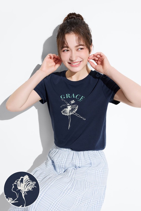 芭蕾女伶印花T恤-女