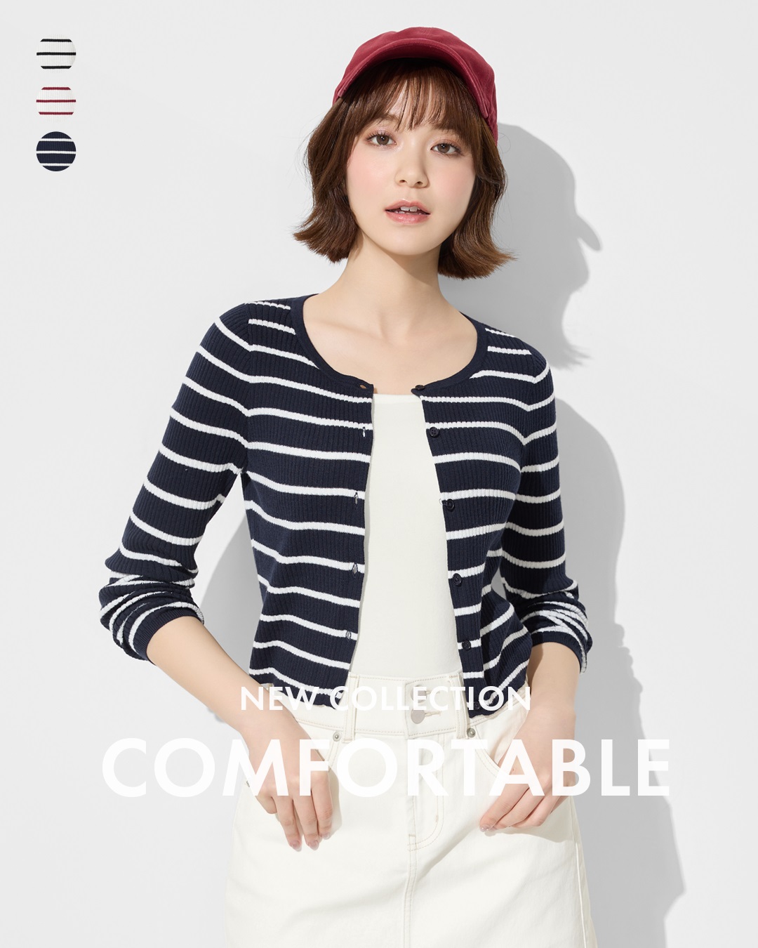 春季質感針織，合身短版，輕柔透膚