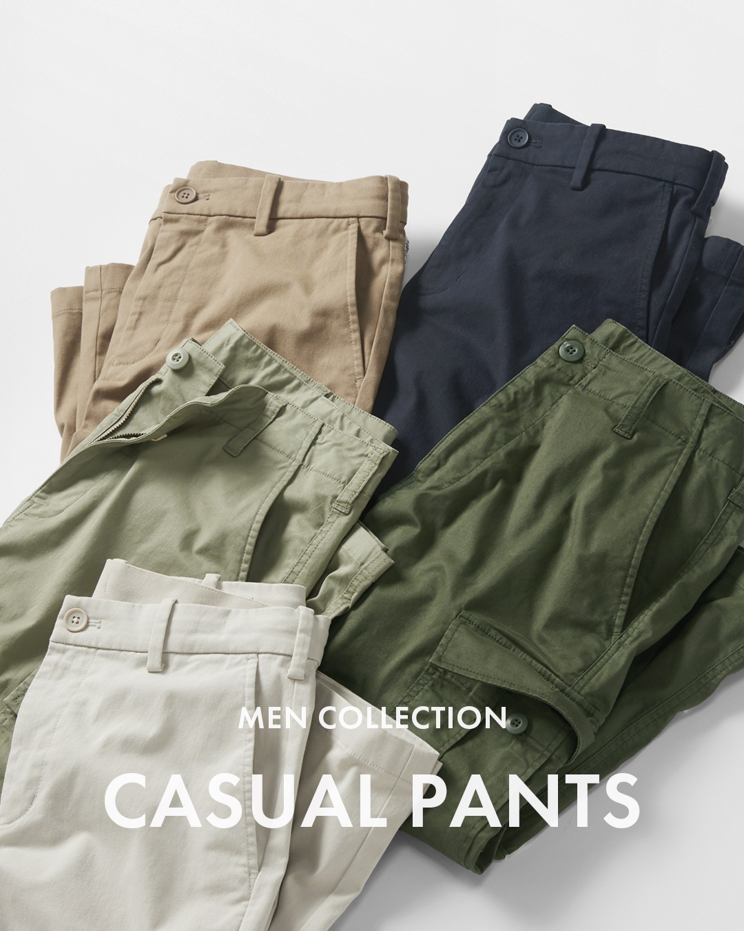 舒適水洗卡其長褲，休閒、正式感兼備