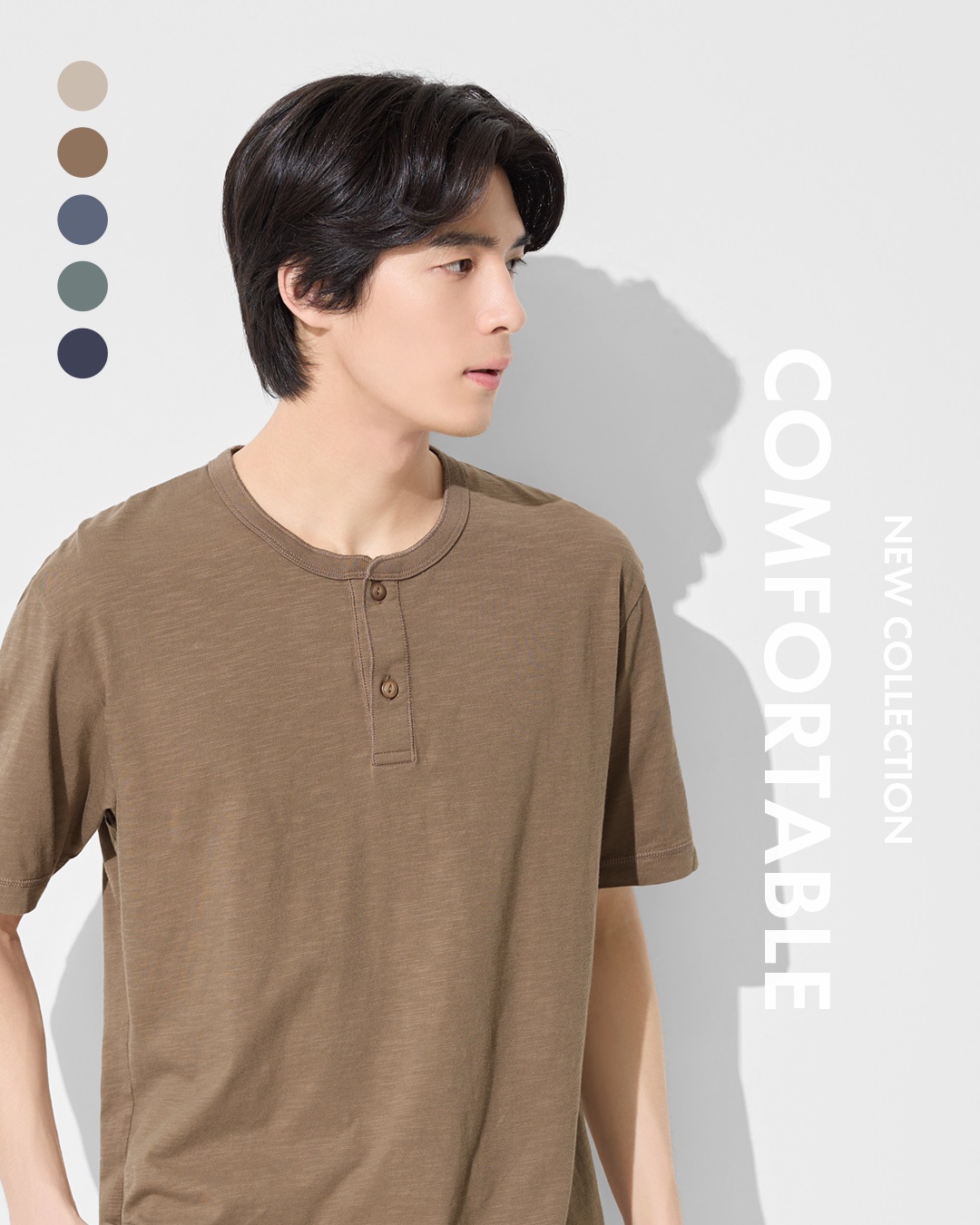 舒適透氣竹節棉，簡單一件就有型