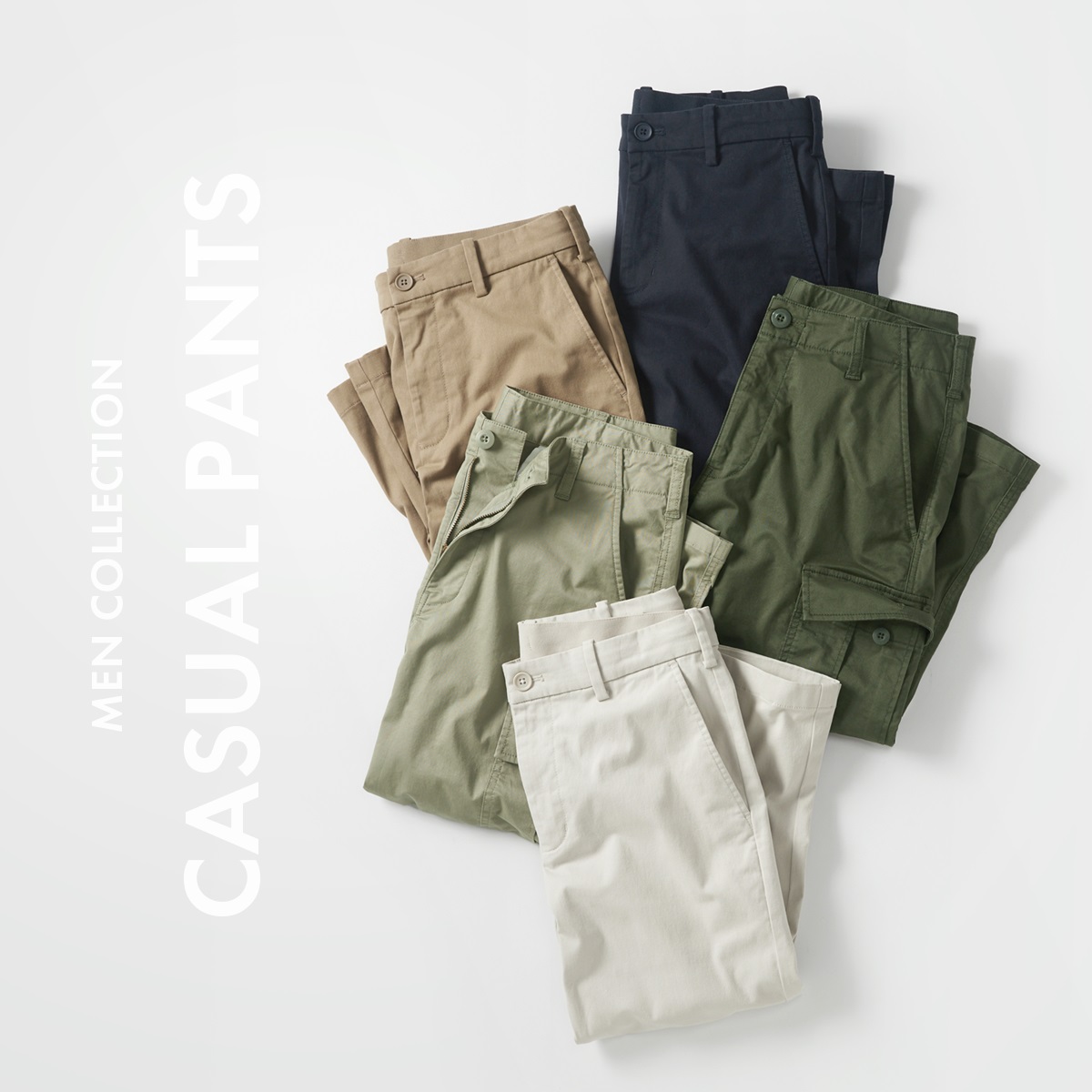 舒適卡其長褲，休閒、正式感兼備